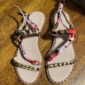 ASH silk and stud flat sandal